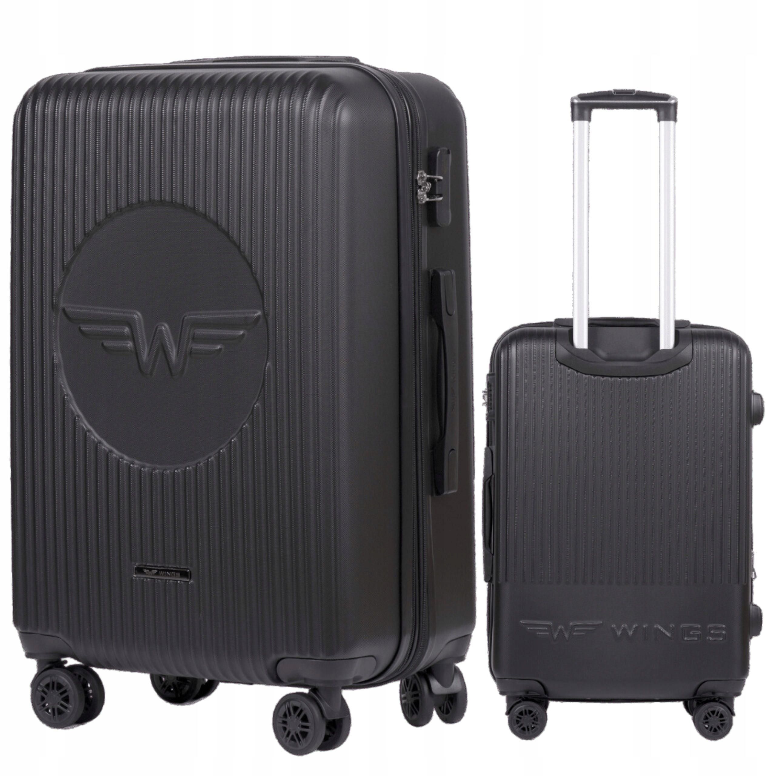 Střední cestovní kufr Wings Abs 4 dvojitá kolečka, kódový zámek 24"