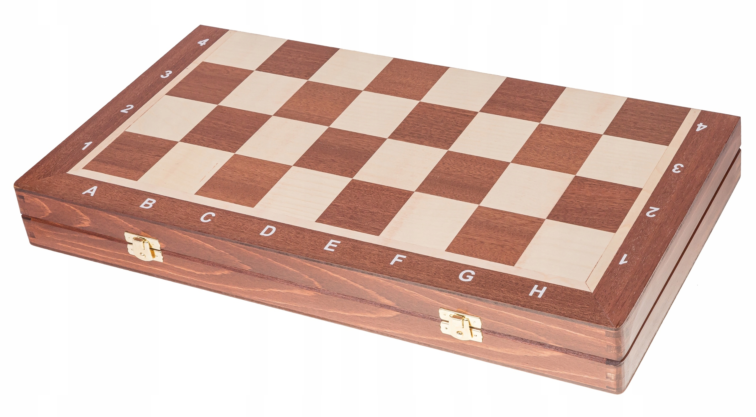 GRA 2w1 - SZACHY - WARCABY XL Drewniane - Mahoń Producent Square