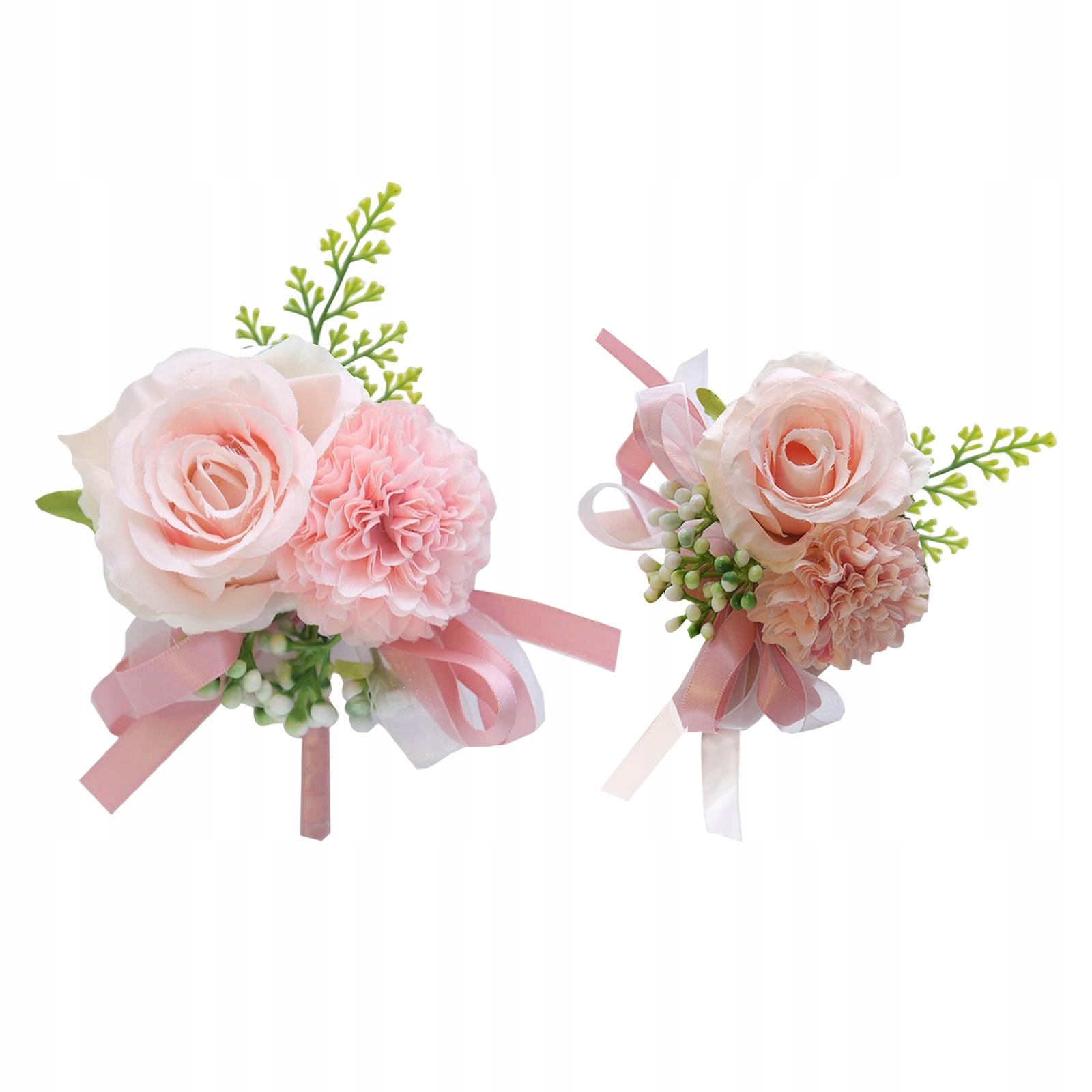 Nadgarstek Corsage Boutonniere Party Różowy 15x12cm