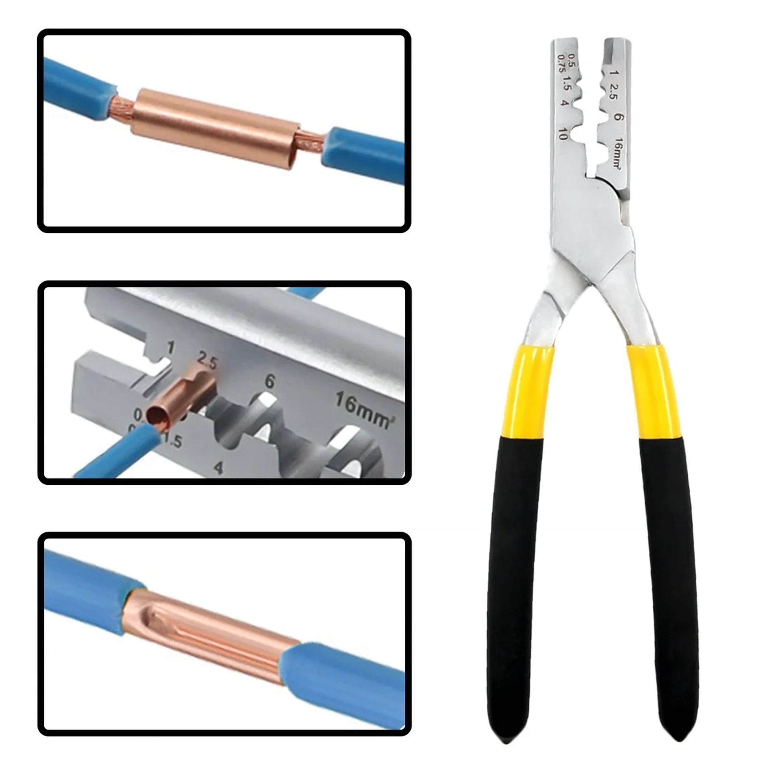 ZACISKARKA PRASKA DO KABLI PRZEWODÓW TULEJEK KOŃCÓWEK 0,5-16 MM Kod producenta 28123881