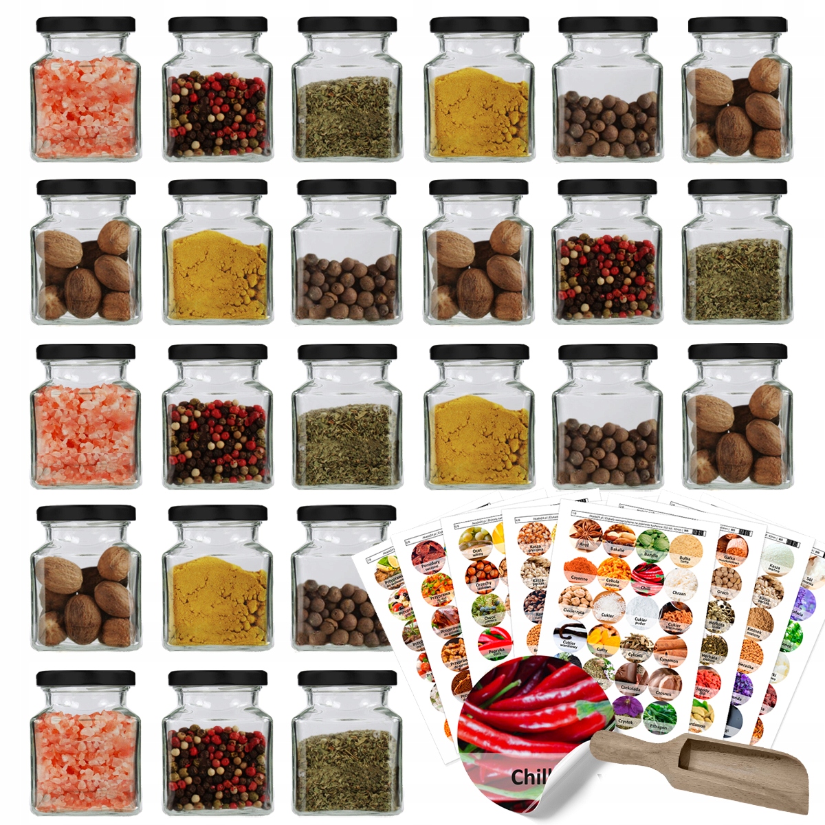 

Słoik na przyprawy 120ml 24szt 192 naklejki 55W5