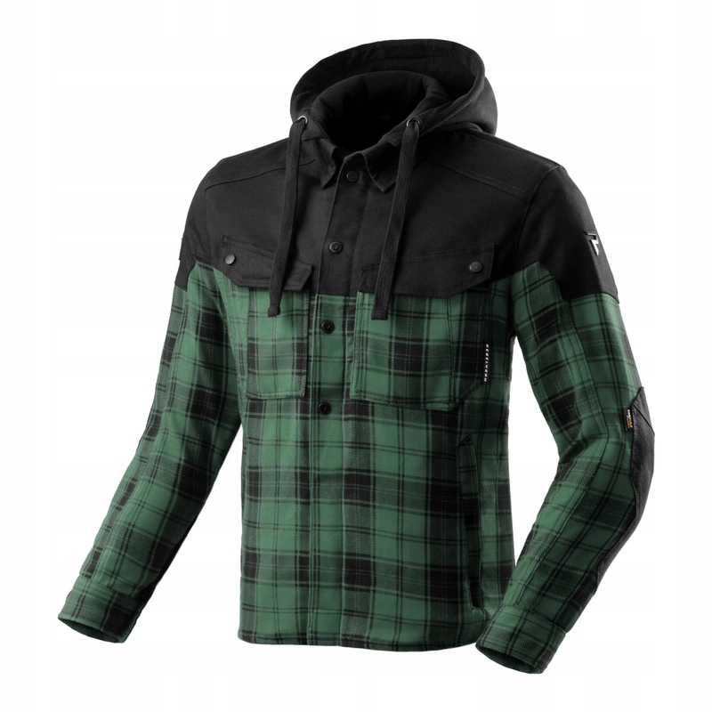 Motocyklová košeľa s kapucňou Rebelhorn Shifter Black/green Darčeky