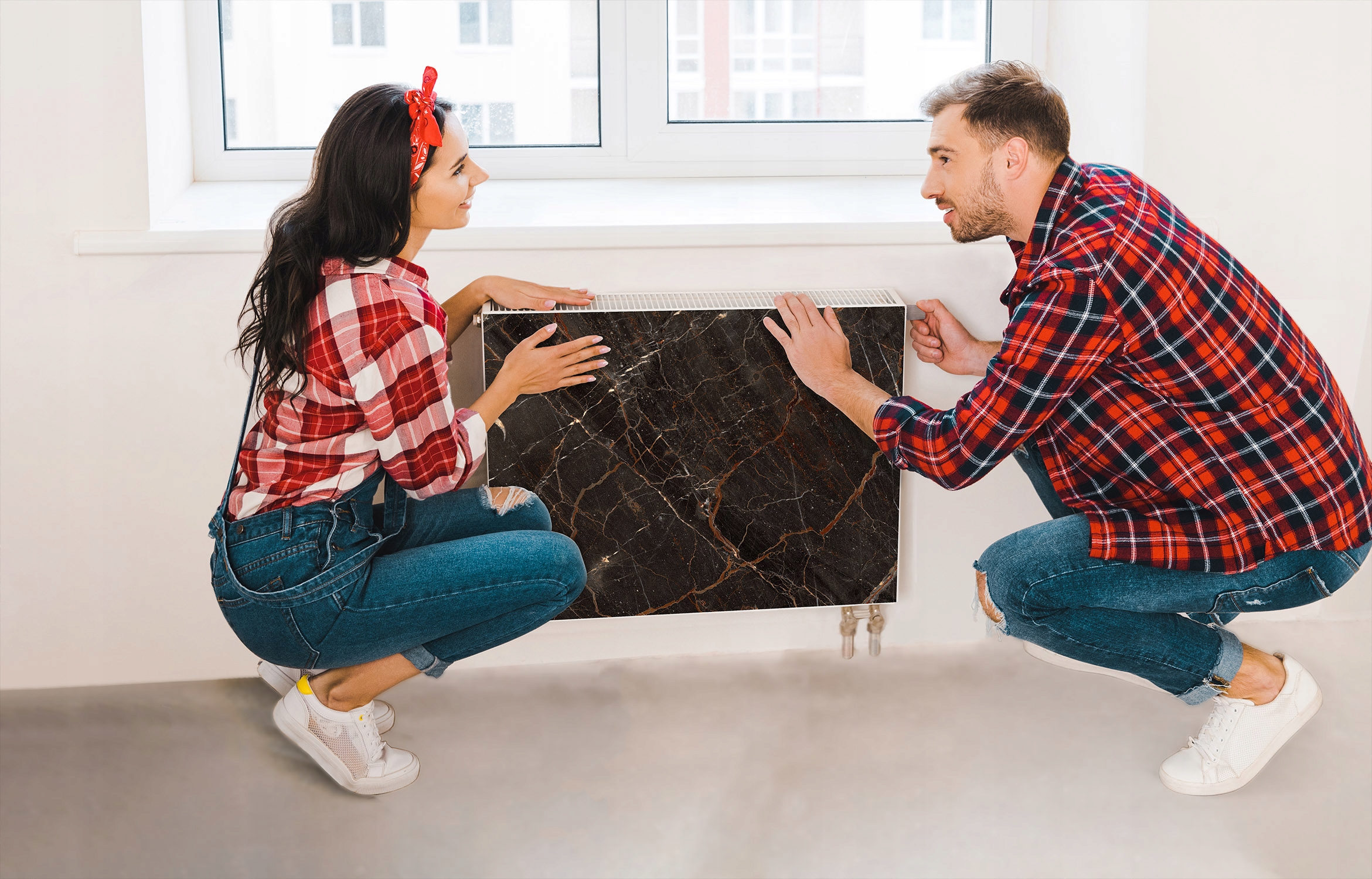 OSŁONA NA KALORYFER MAGNETYCZNA 80x60 MARMUR MATA MAGNES Materiał mata magnetyczna