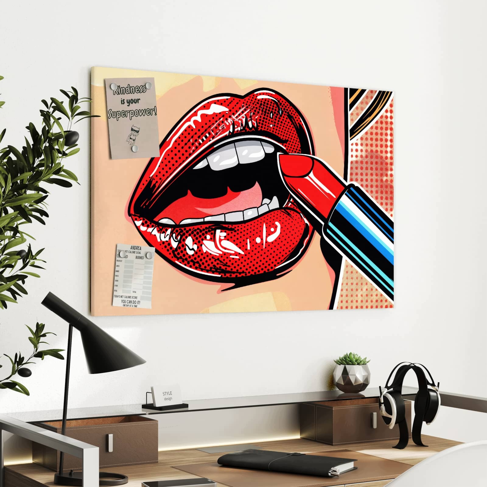 Magnetická tabule Szminka Umění 90 × 60 cm