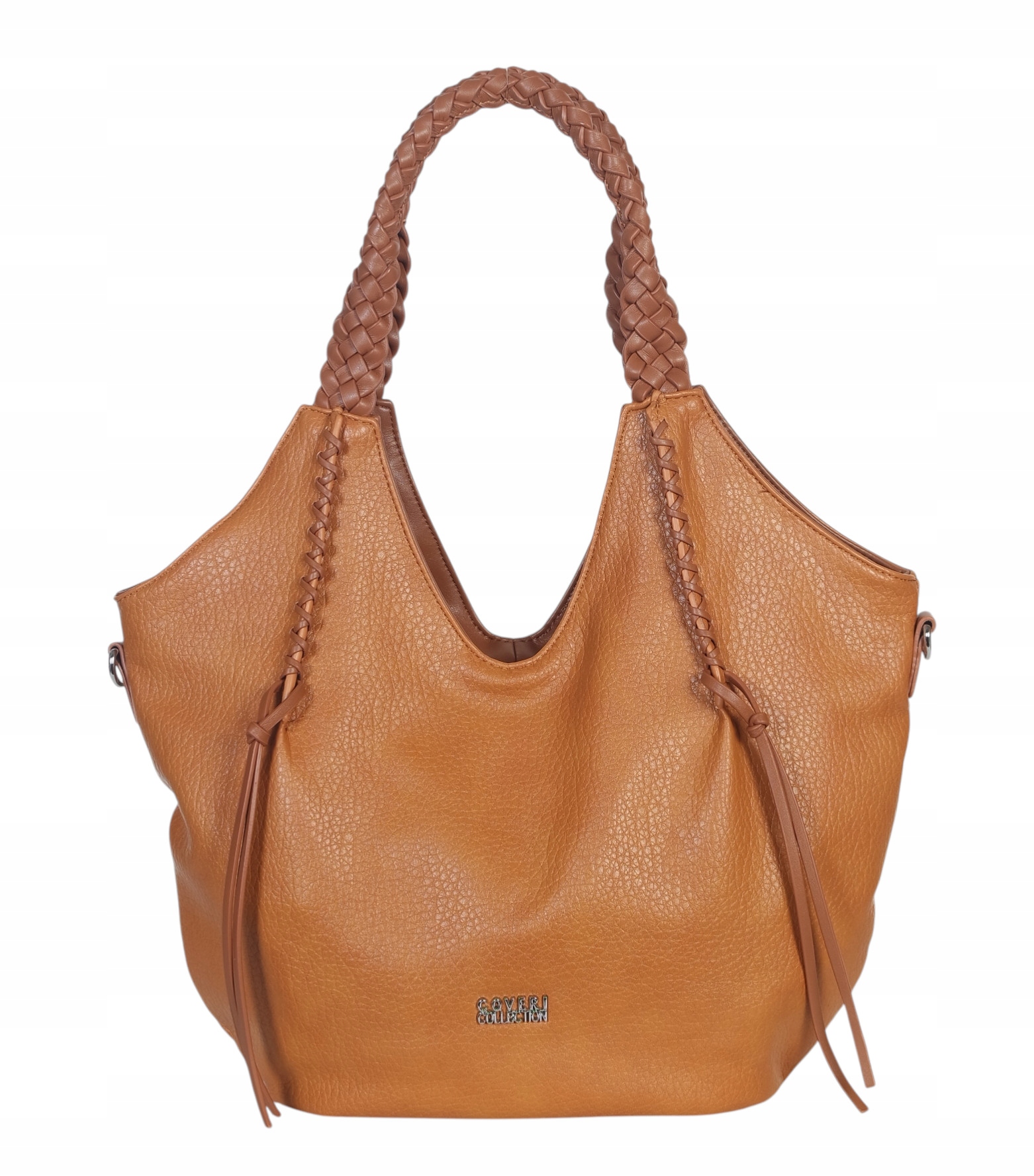 Coveri Italy Wyjątkowa torebka damska |Plecione Rączki |Dł. pasek Pojemna