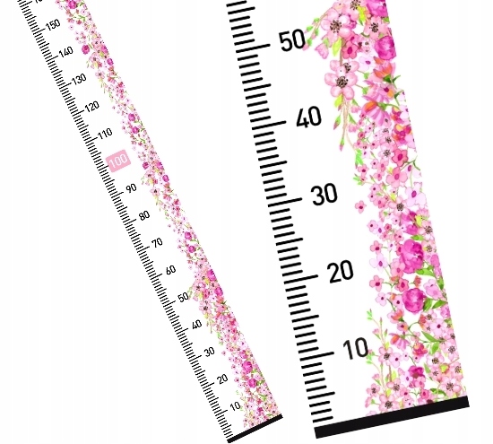 ИЗМЕРЕНИЕ РОСТА wieszana РОЗОВЫЕ ЦВЕТЫ 20x200 см
