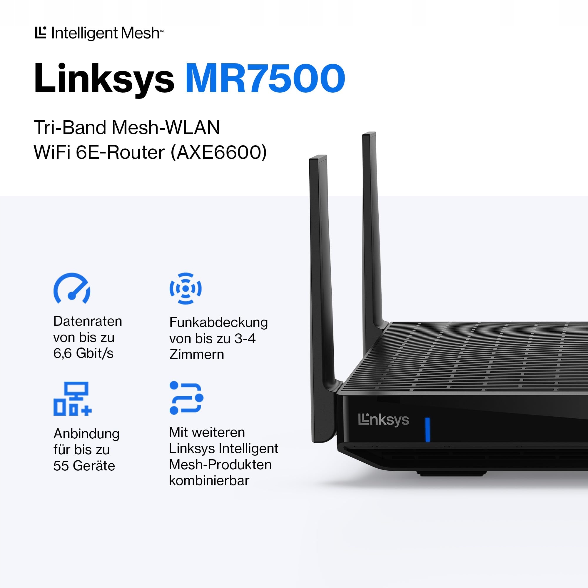 LINKSYS Hydra Pro 6E Router: Tri-Band WiFi 6E, 6.6Gbps, 250m², 55 Urządzeń — miniatura 2