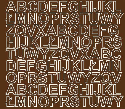 NAKLEJKA LITERY SAMOPRZYLEPNE 2 cm NAKLEJKI Z FOLII BRĄZOWY MATOWY