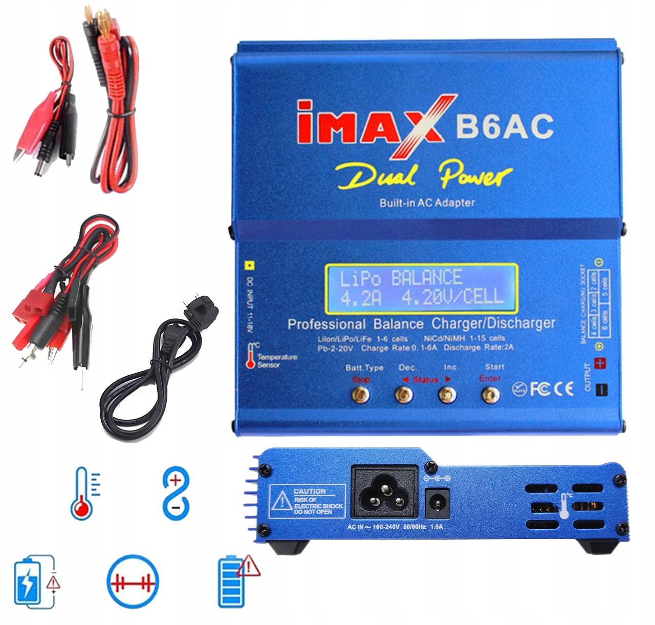 Nabíječka Imax B6AC 80W Napájecí Zdroj Lipo Nimh Lihv S Balancérem Dual Power