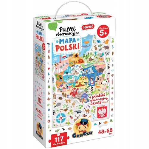

CzuCzu Mapa Polski puzzle obserwacyjne, plakat 5+