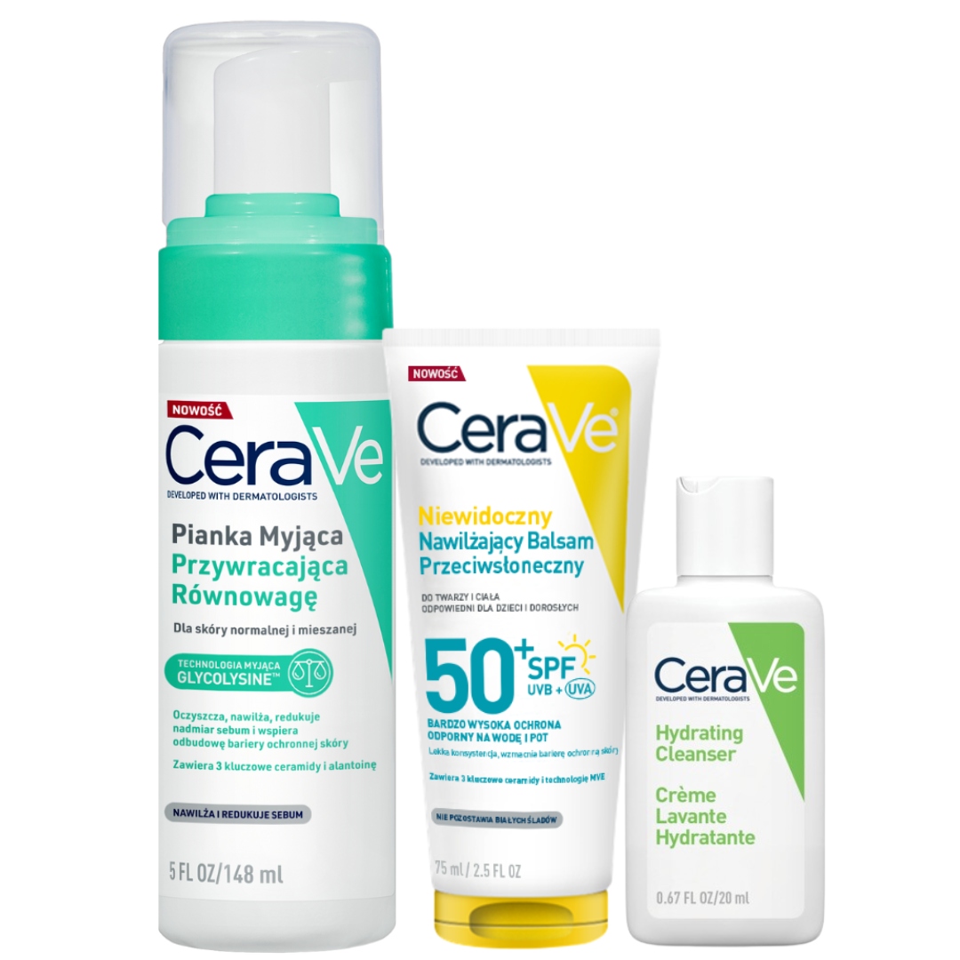 CeraVe Balsam Spf 50+ 75 ml Pianka myjąca skóra normalna i mieszana 148ml