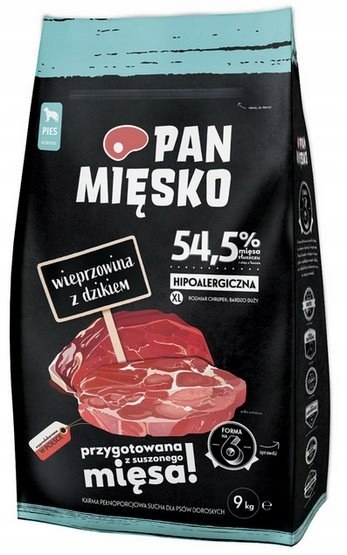 Pan Mięsko Krmivo suché pro psa vepřové a divoké křupky XL 9 kg