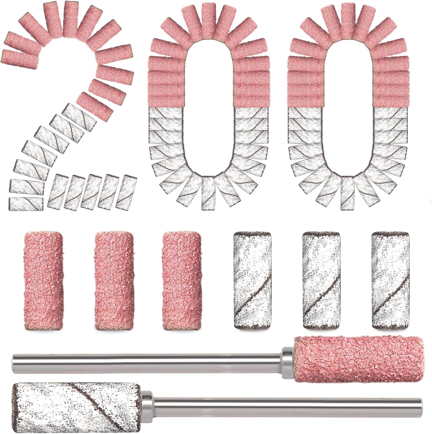 Sada 200 Brusných Pásů Na Nehty 2 Vřetena 3/32"