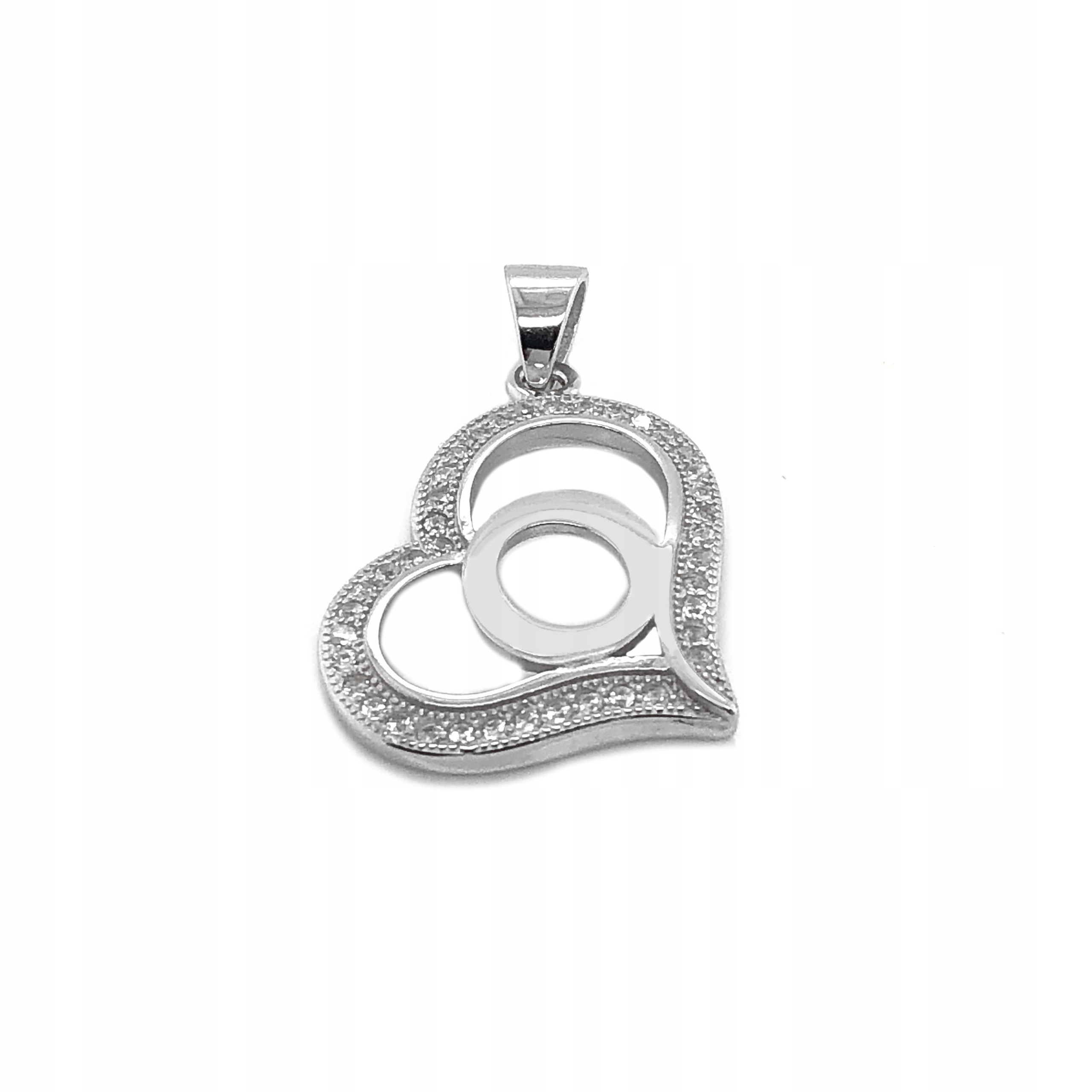 Písmeno O stříbrné v srdíčku Ag 925 SLT80/O