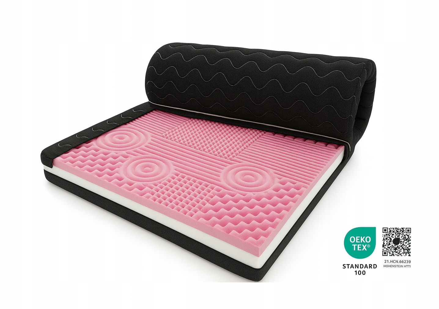 Matrace 85x170 Černá 7 cm Certifikát Topper