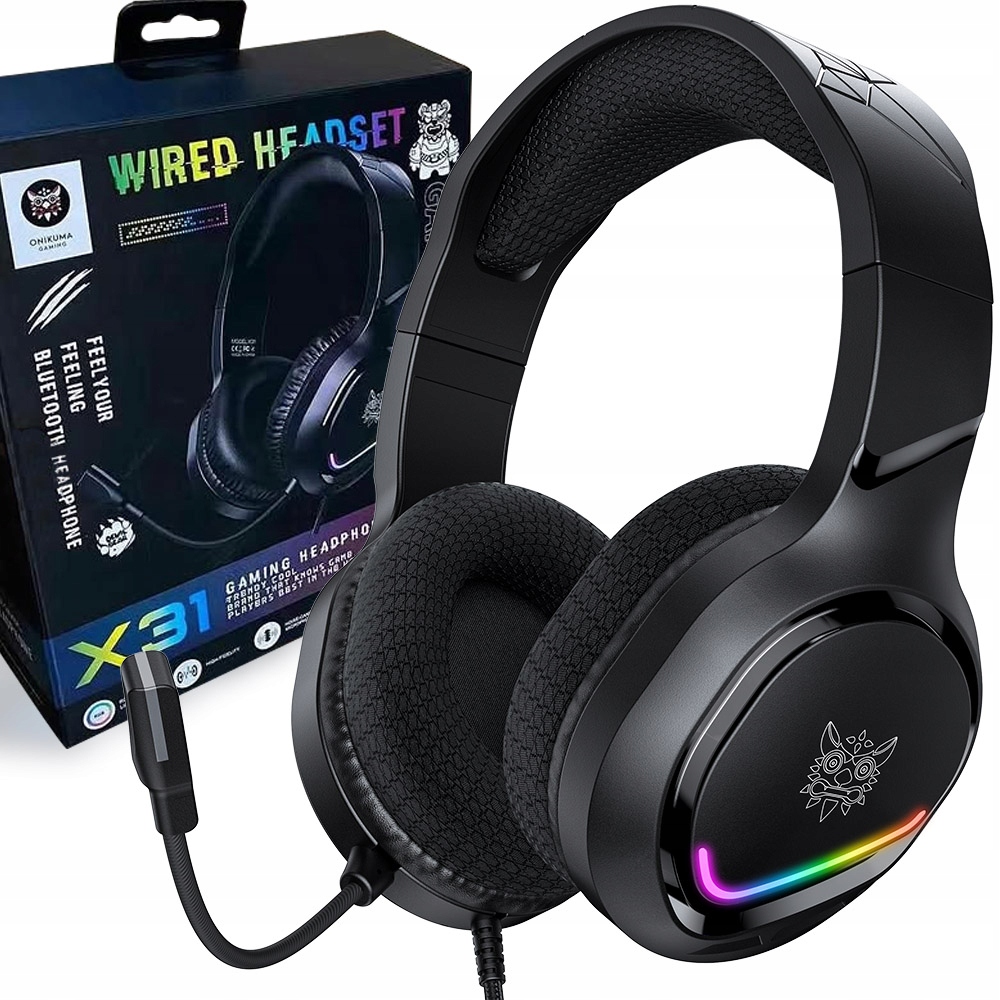 Gamer Fejhallgató Onikuma X31 Rgb 50 MM Jack Usb Mikrofon Játékosoknak