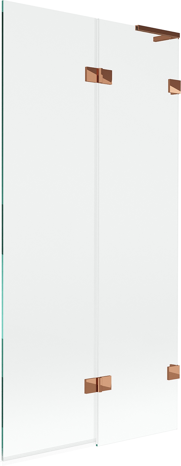 Mexen Lunar L vanová clona 2-křídlá pravá 90 x 150 cm, transparentní, růžov