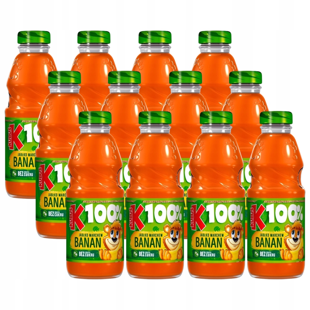 Levně Kubuś 100% Juice jablko mrkev banán 300 ml x 12 kusů