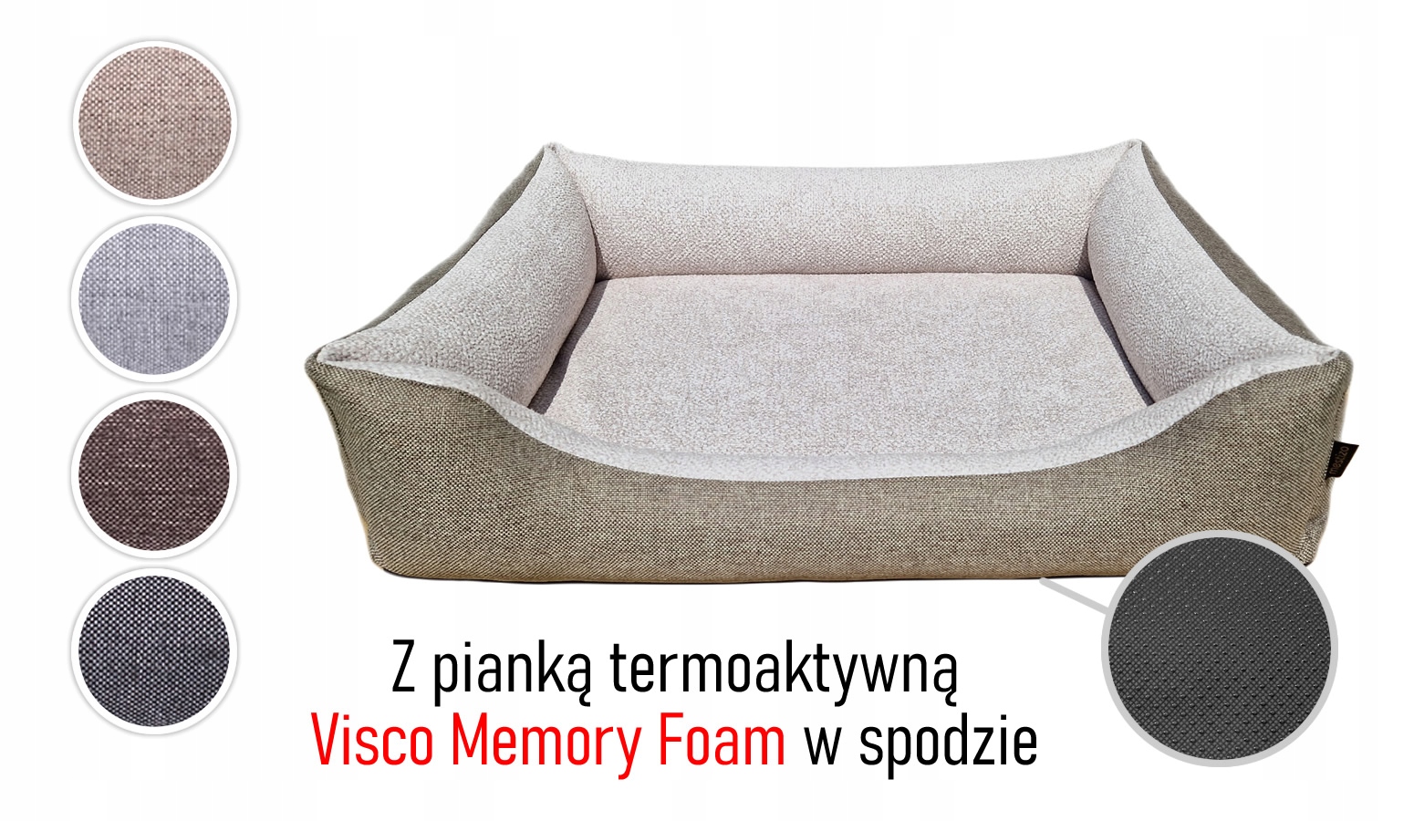 Příjemný na dotek ortopedický pelíšek potah pro psa 65x50, rozebíratelná béžová barva