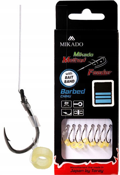 Haczyki do Method Feeder Mikado nr 8 z gumką na żyłce 0,25mm 8szt WrocłaW