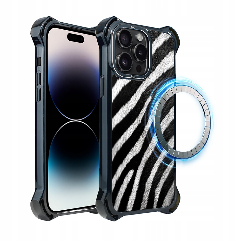 Pouzdro pro iPhone 14 Pro Ibizu DropGuard Ultra s MagSafe, Zebra