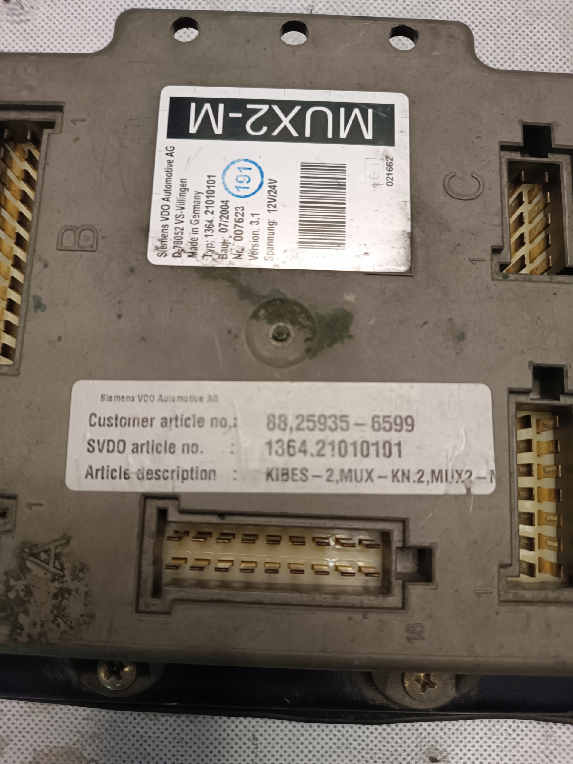 MAN NG 363 AUTOBUS control unit MUX2-M 1364.21010101