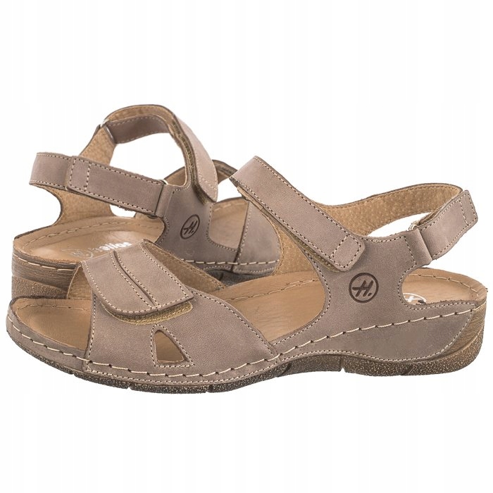 Dámské kožené sandály Helios Béžová 3 106 02 Béžová