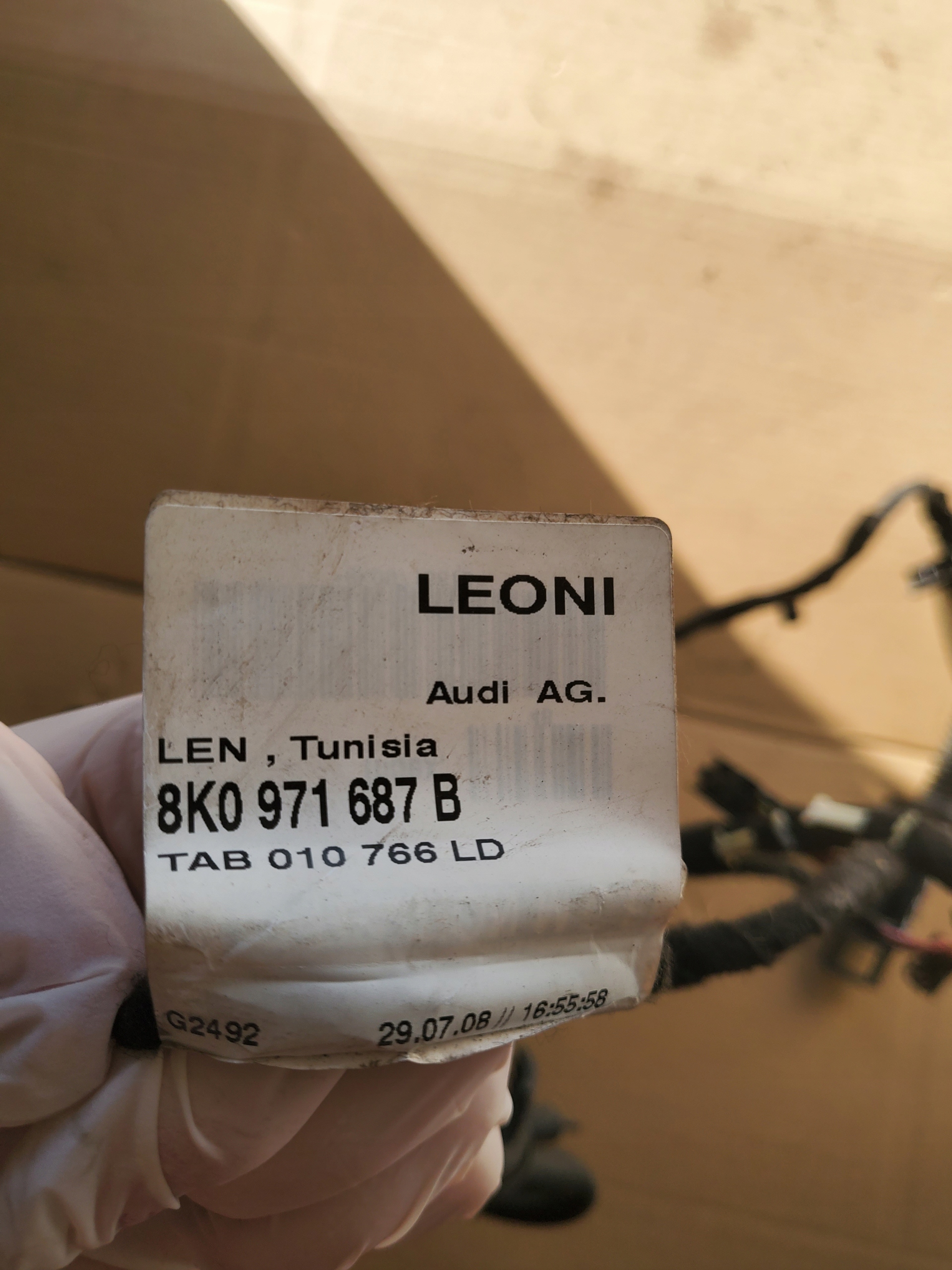 bundle wiring Z door right rear part AUDI A4 B8 8K