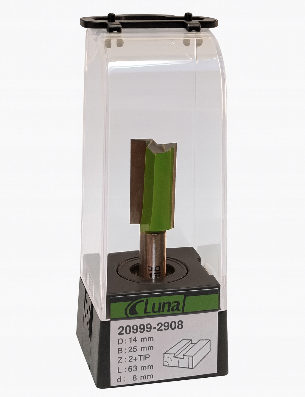 Fréza pro drážky 14 mm H25 mm, délka 63 mm, stopka 8 mm Luna