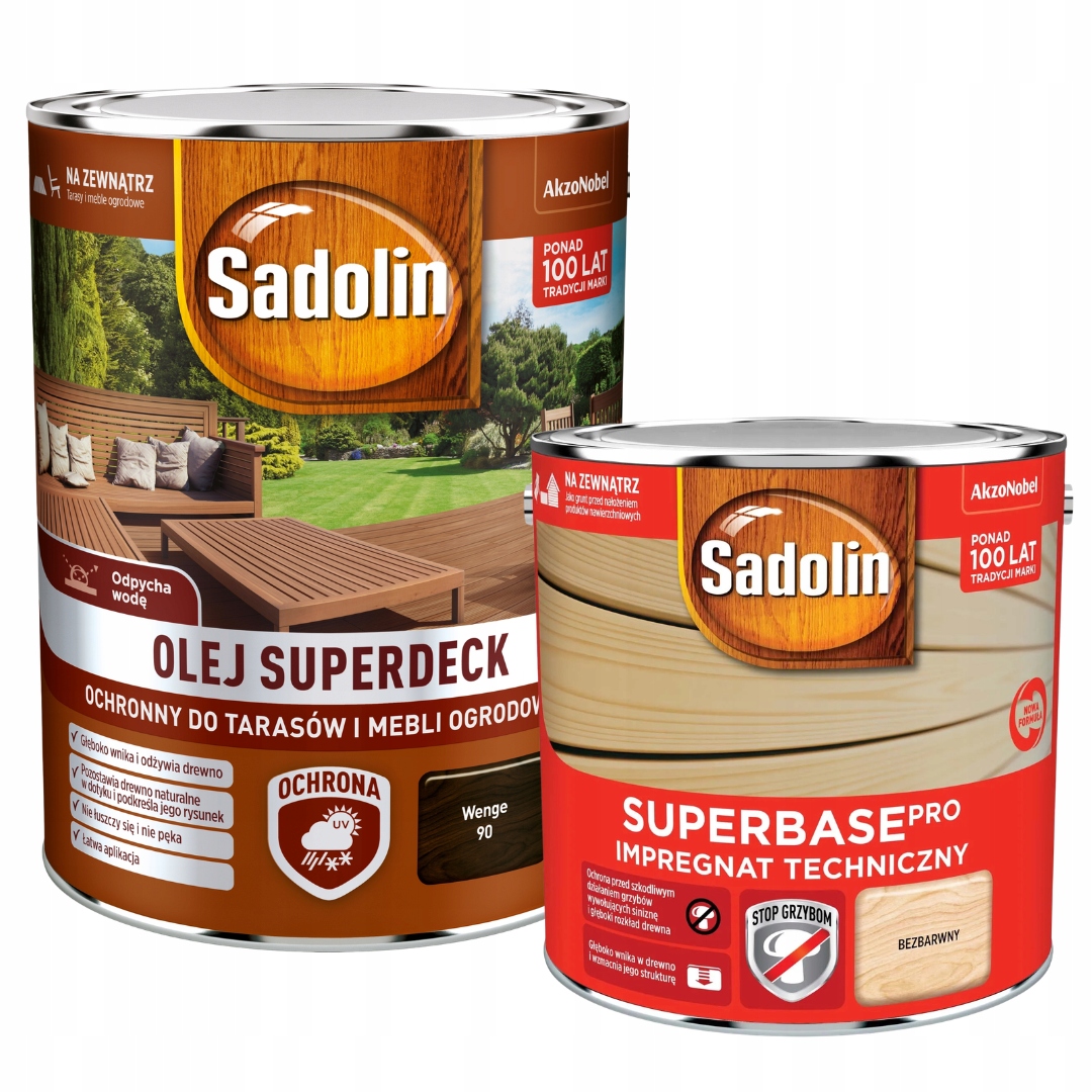 Sadolin Superdeck Olej Na Terasy 5 L Wenge Sadolin Superbase Grunt 2,5 L