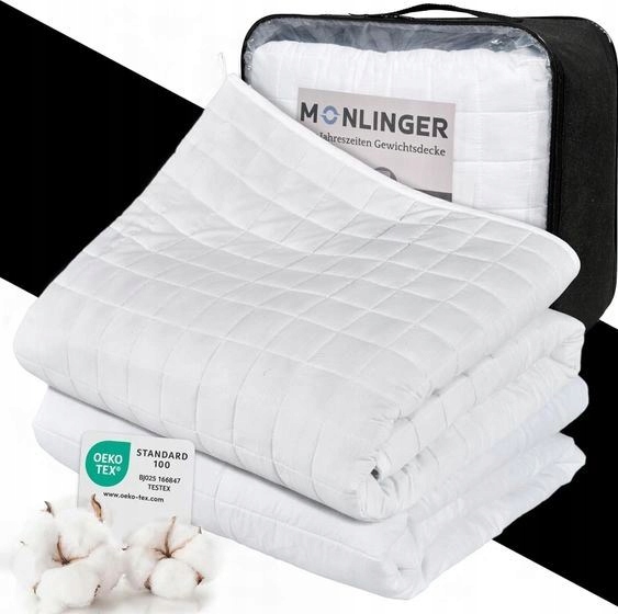 Monlinger Kołdra obciążeniowa 2w1 155x220cm 5kg zapinana na guziki Oeko-Tex