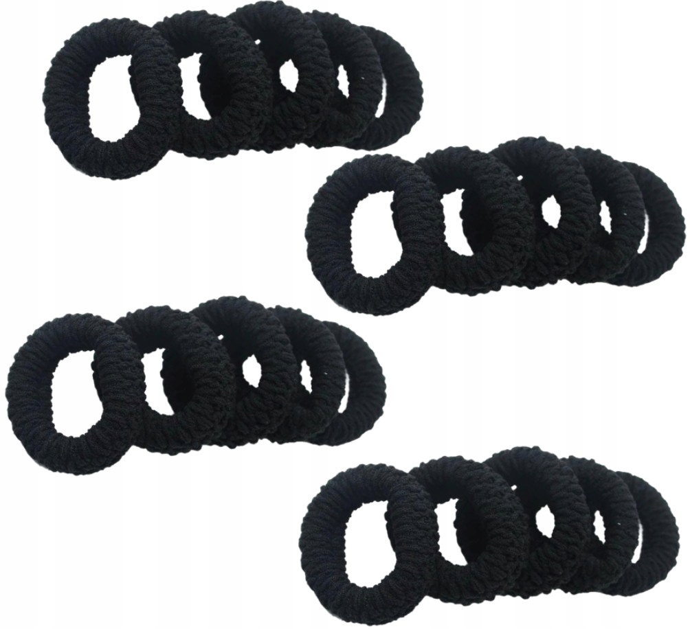 Zestaw frotki gumki mocne do włosów szerokie 20szt elastyczne czarne Marka Inna marka