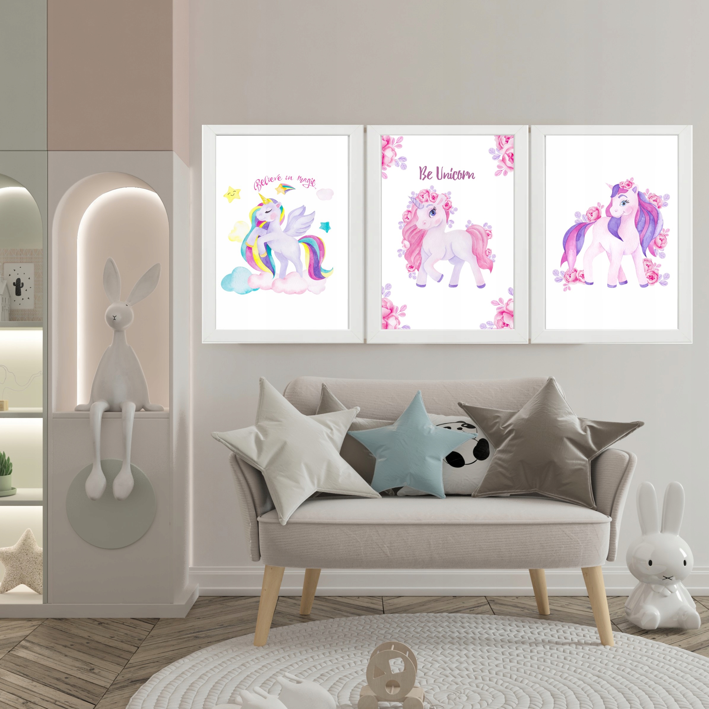 Zestaw 3 PLAKATY DZIECI A4+RAMKI kucyki pony konik Bohater / Bajka Inny