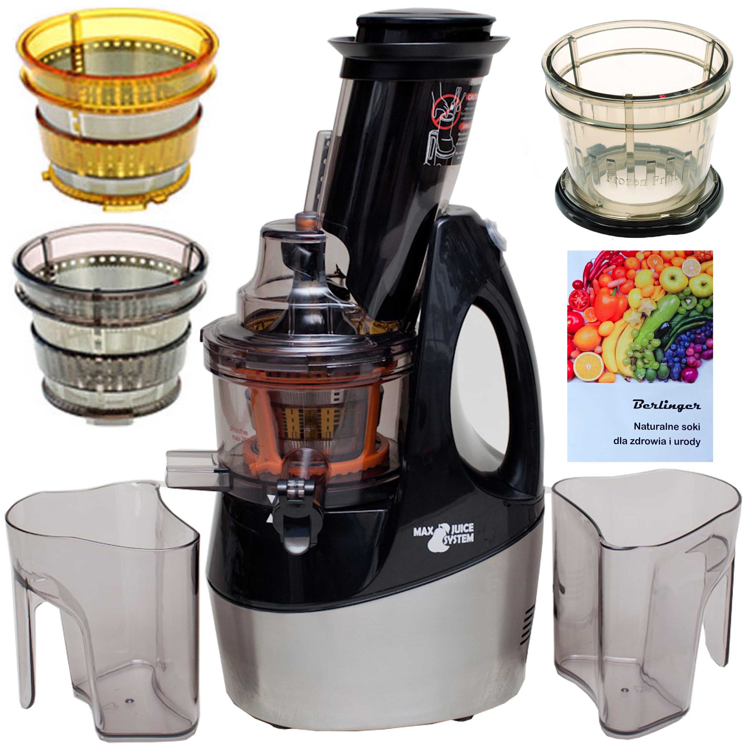 Pomalý Odšťavňovač 800 W, Výkonný Odšťavňovač Berlinger, 3 Sítka, Indukce