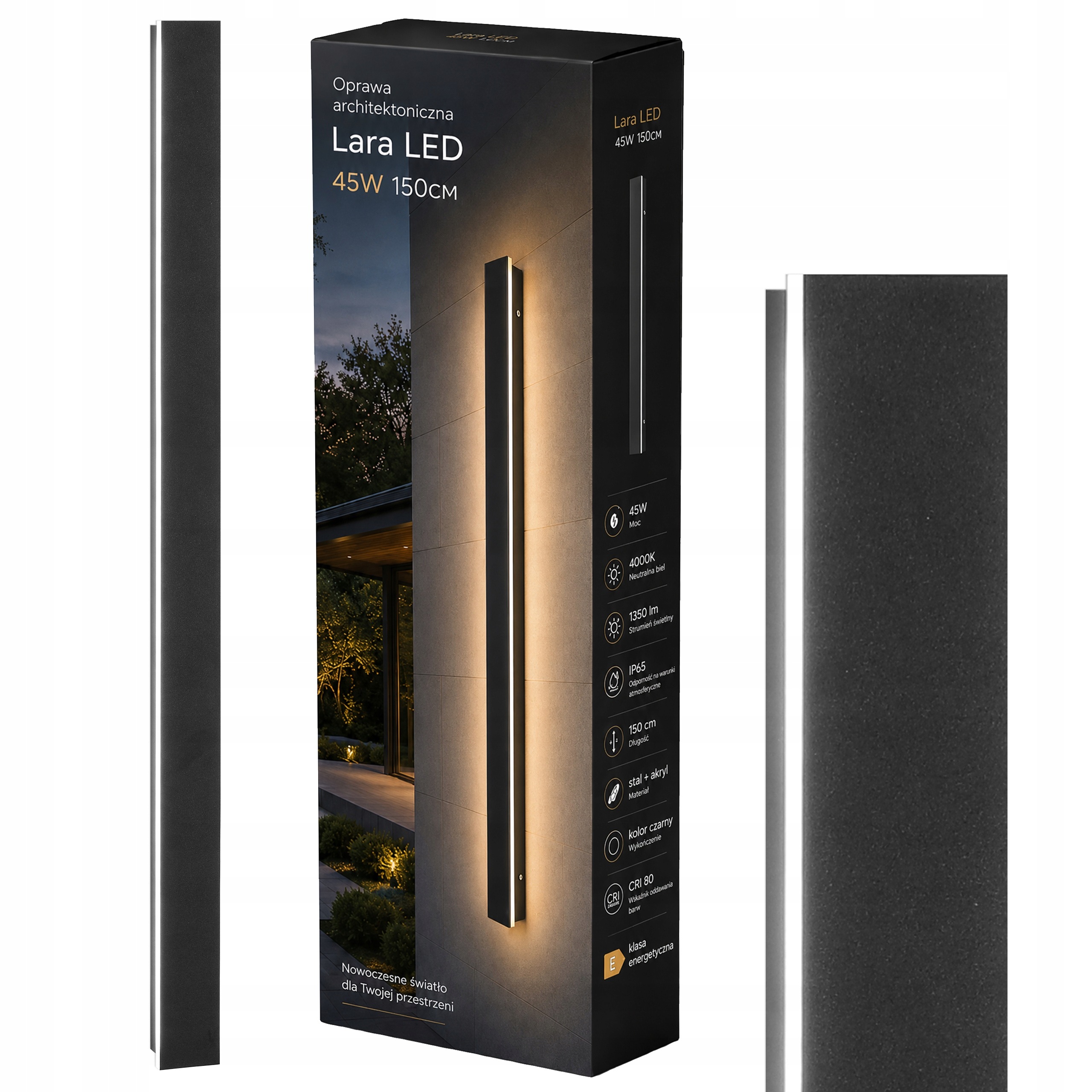 Led lampa 150 cm nástěnná zahradní fasádní venkovní lampa akrylová