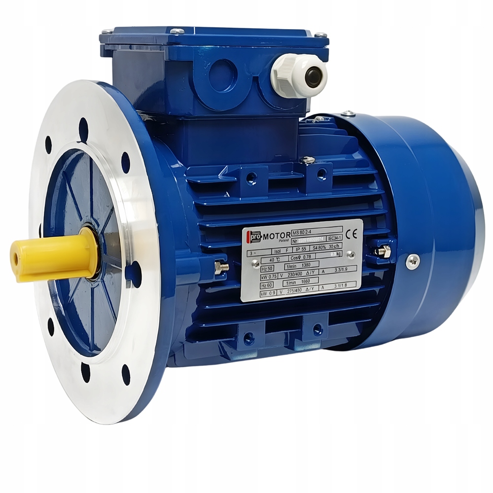 Silnik elektryczny trójfazowy 0,75 kW 1380 obr min Ms 80 2-4 B5