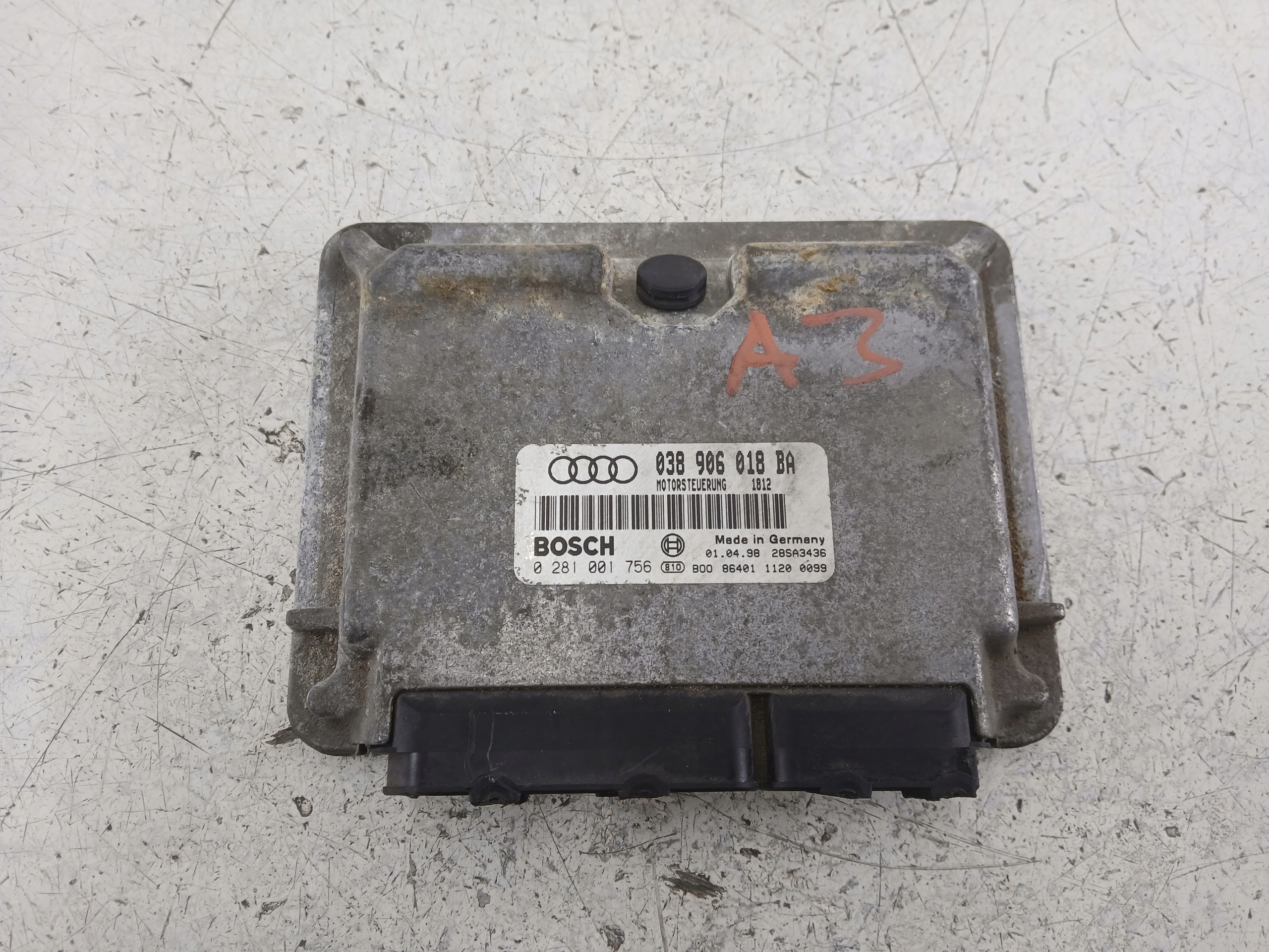 AUDI A3 8L 1.9 TDI control unit of the engine 038906018BA