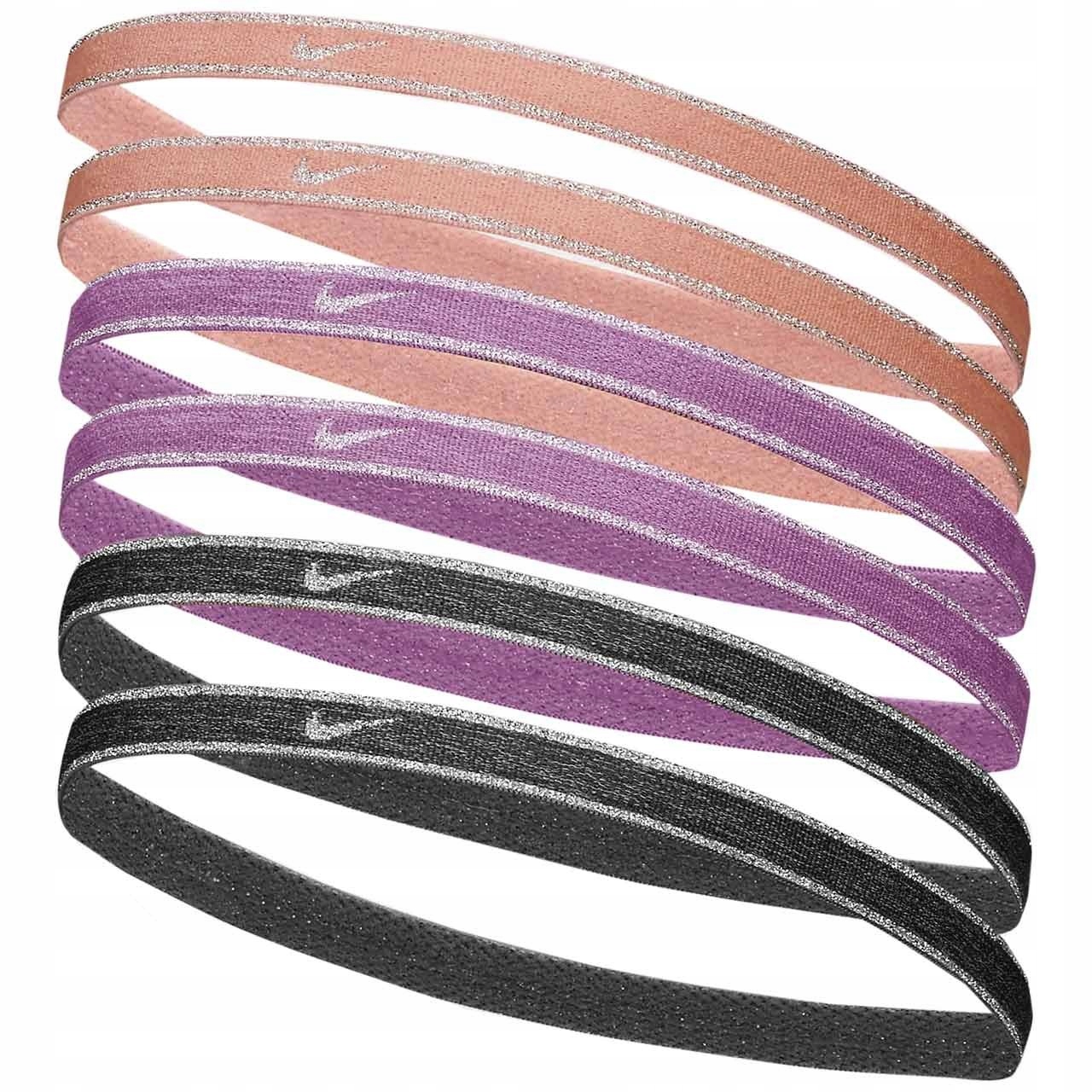 Řemínek na hlavu Nike Swoosh Sport Headbands Assorted x 6 pink/peach/grey
