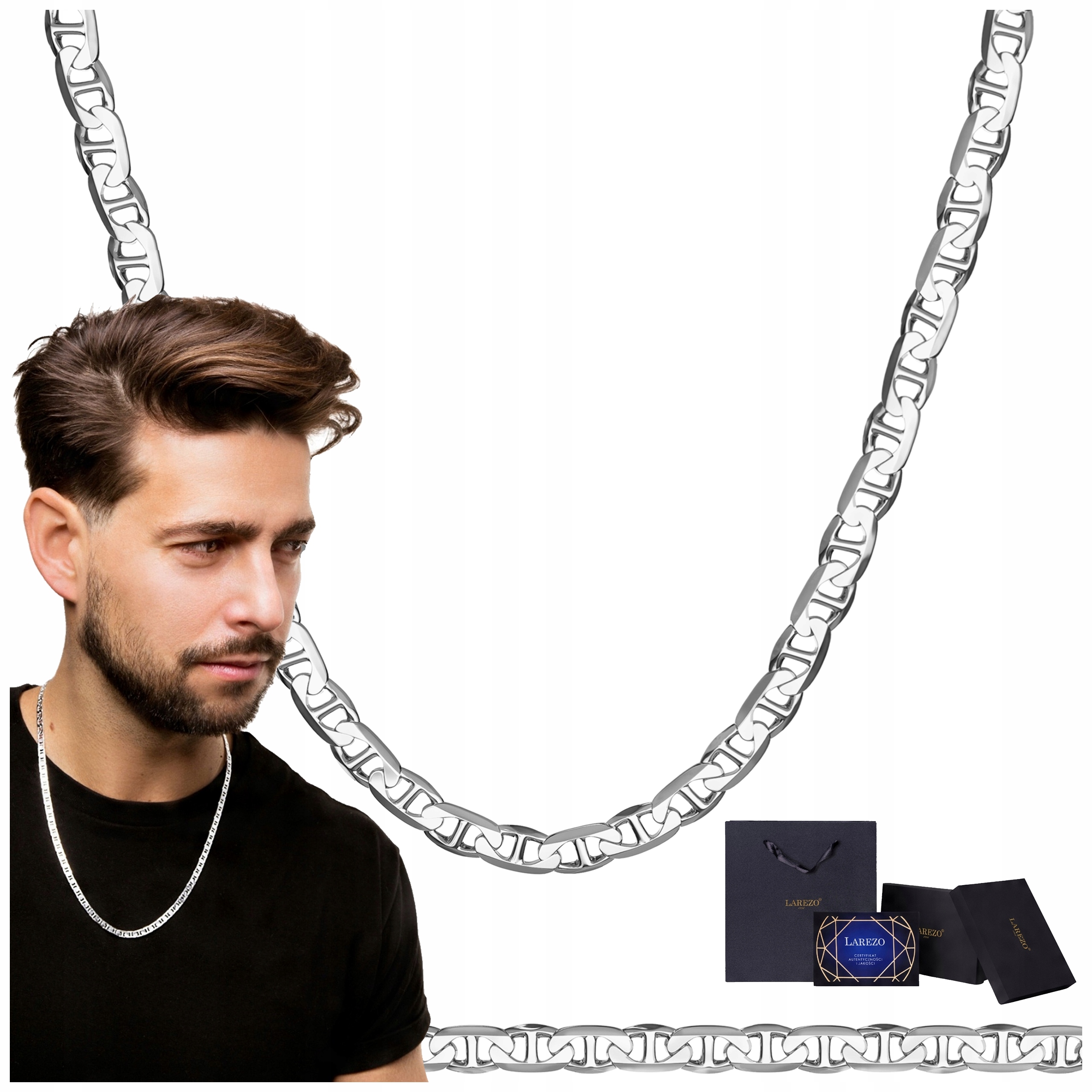 Stříbrný Řetízek Gucci Marina Rhodiovaný Pánský 60 cm Plný 3 mm Stříbro 925
