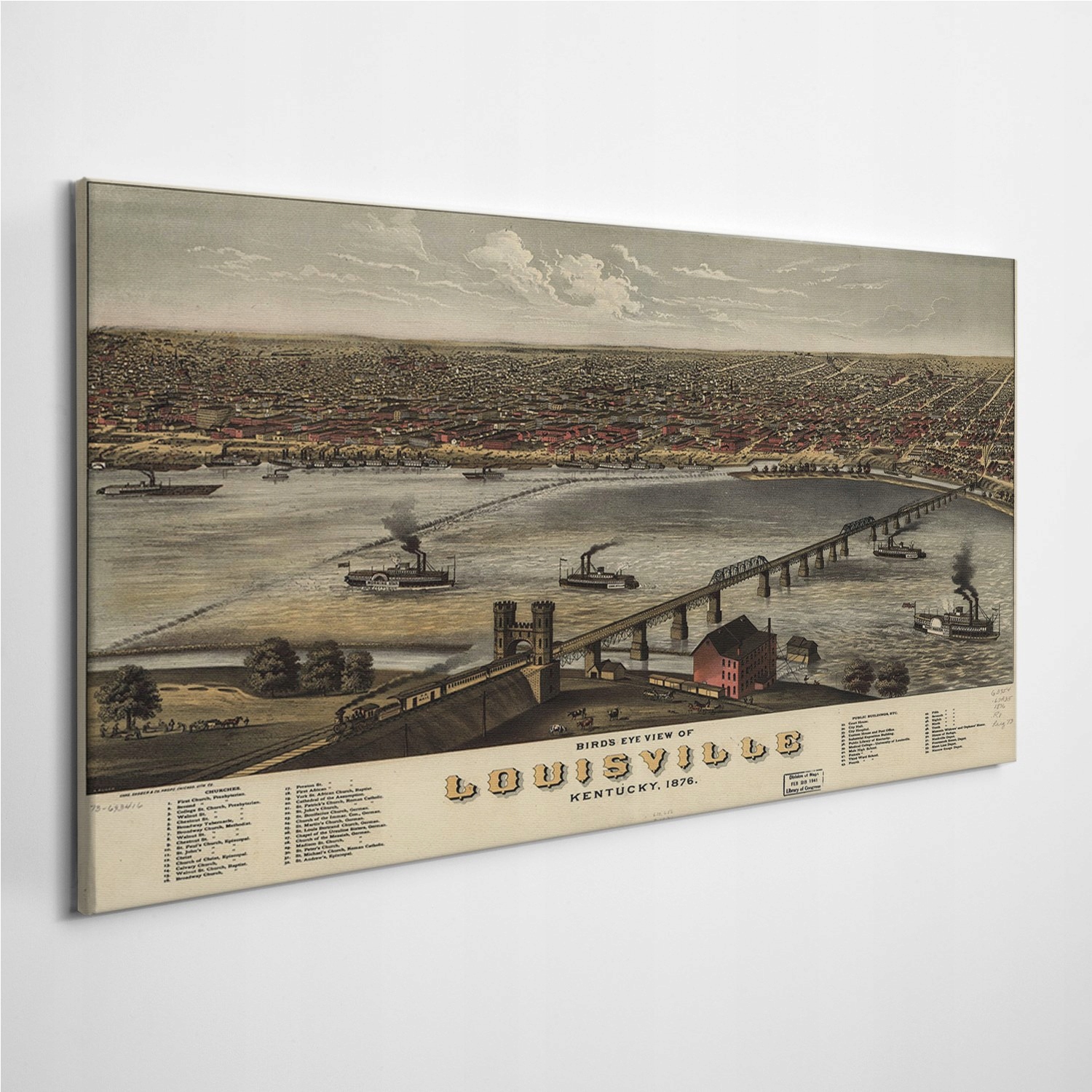 

Fotoobraz na ścianę Mapa Louisville Vintage 120x60
