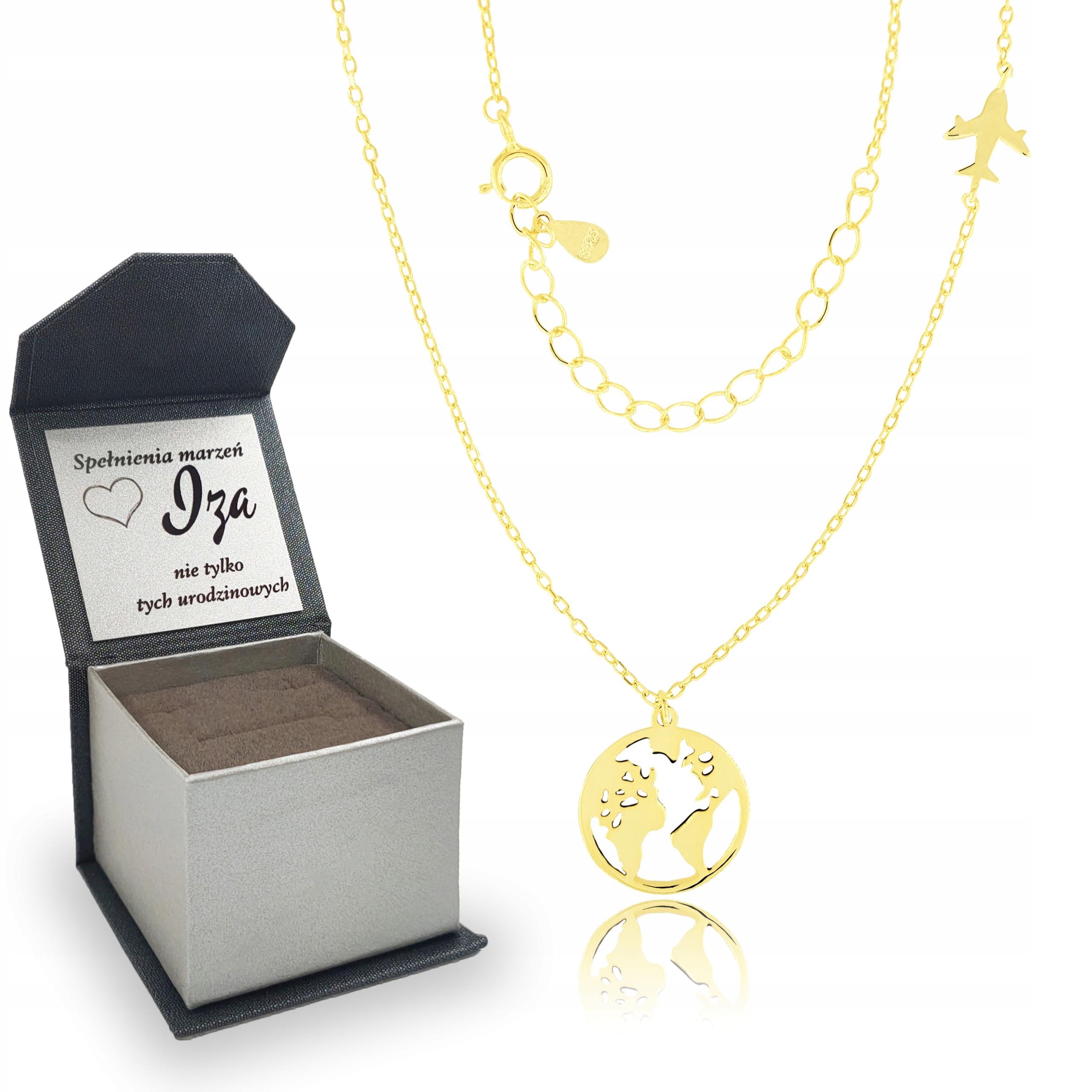 SREBRNA POZŁACANA CELEBRYTKA KULA ZIEMSKA SAMOLOT PR. 925