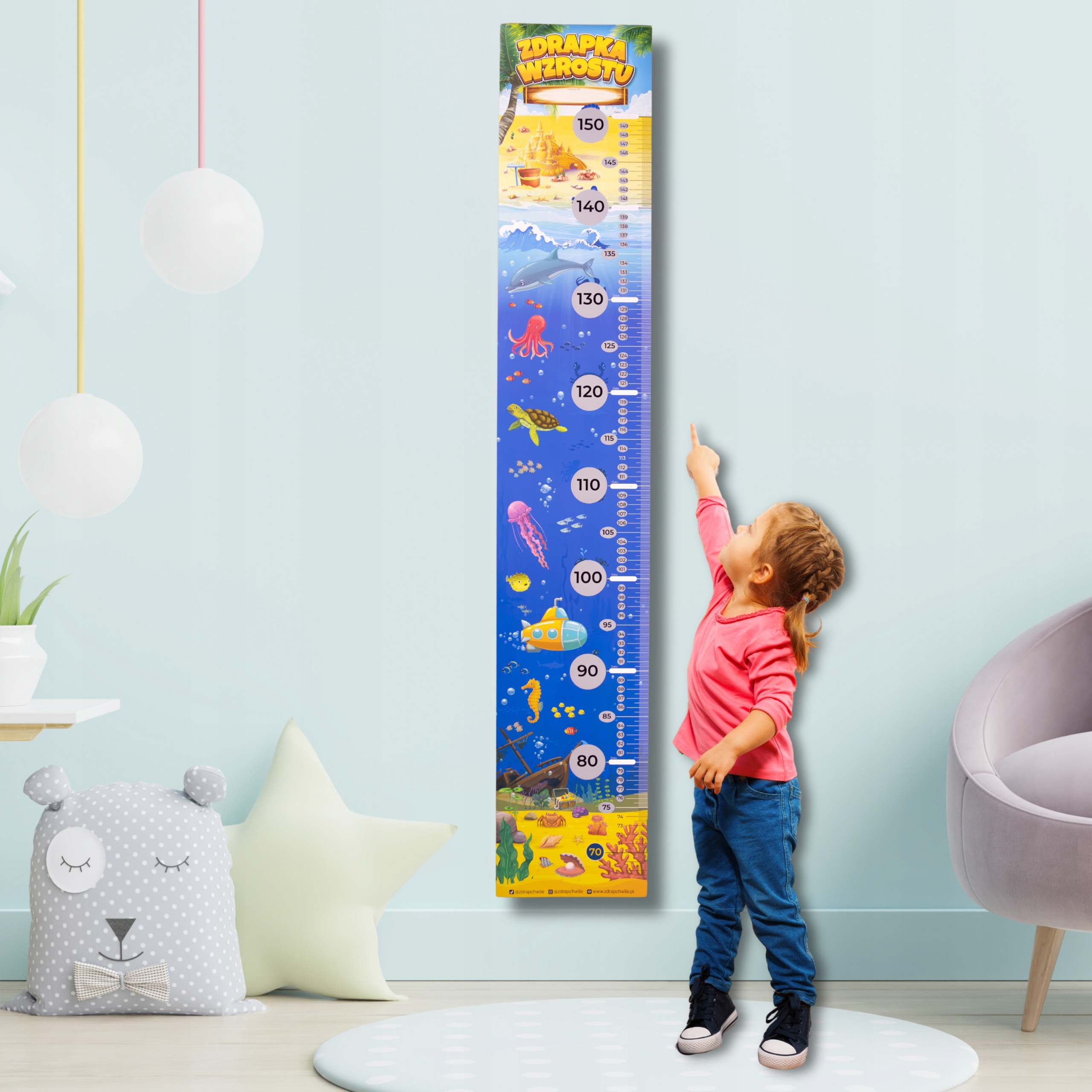 Miarka Wzrostu dla Dziecka - Zdrapka Wzrostu Świat Podwodny Imię Data EAN (GTIN) 5906306266544