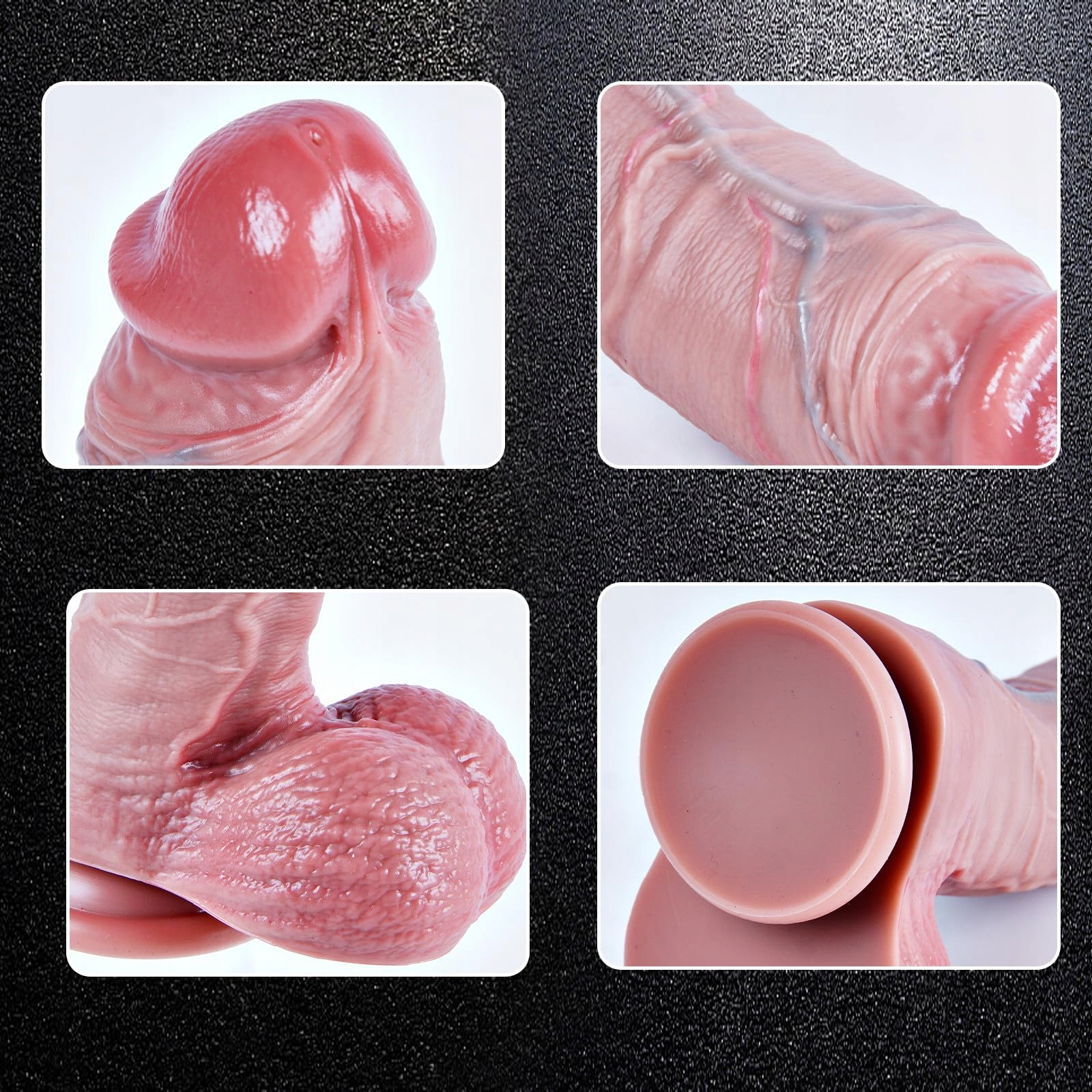 Gigantyczny realistyczny silikonowy dildo XL z przyssawką — miniatura 3