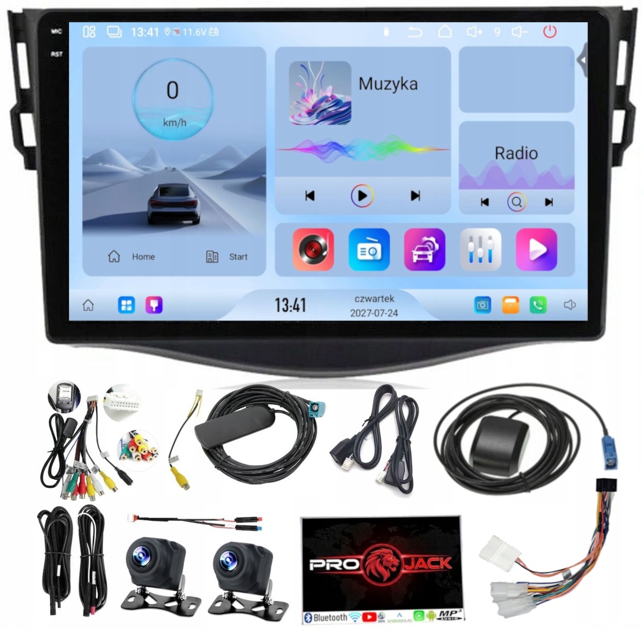 Rádio Gps Android Toyota RAV4 2006-2012 Carplay Wifi 64GB Modem Sim
