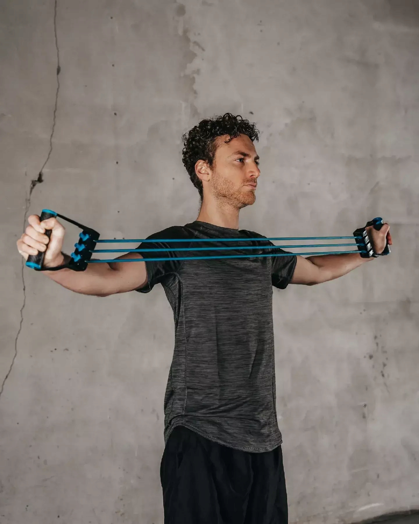 Ekspander gumowy do ćwiczeń fitness pilates regulowany AVENTO 8-24kg Naciąg regulowany