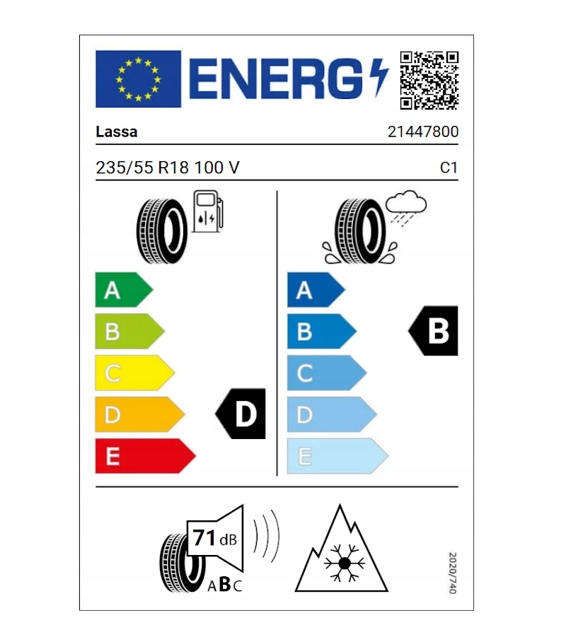 1x OPONA ZIMOWA LASSA COMPETUS WINTER 2+ 235/55 R18 100V EAN (GTIN) 8697322144783