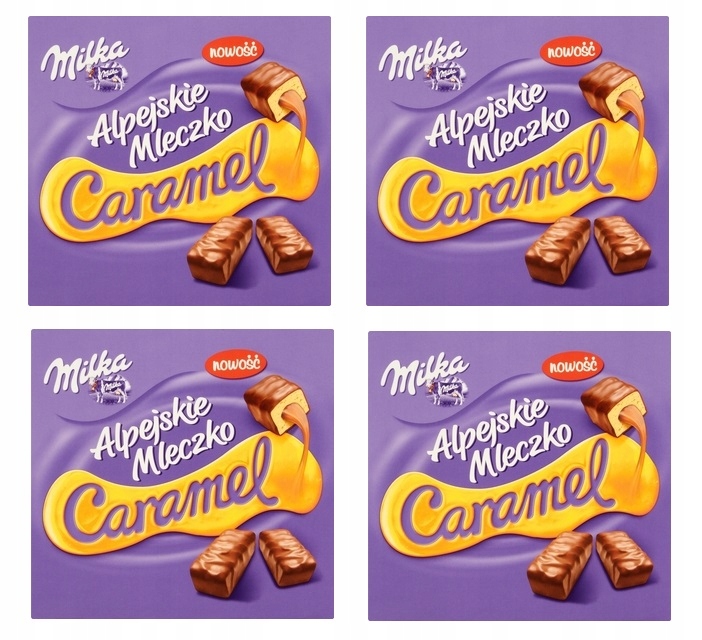 4x 350g Milka Alpejskie Mleczko o smaku karmelowym