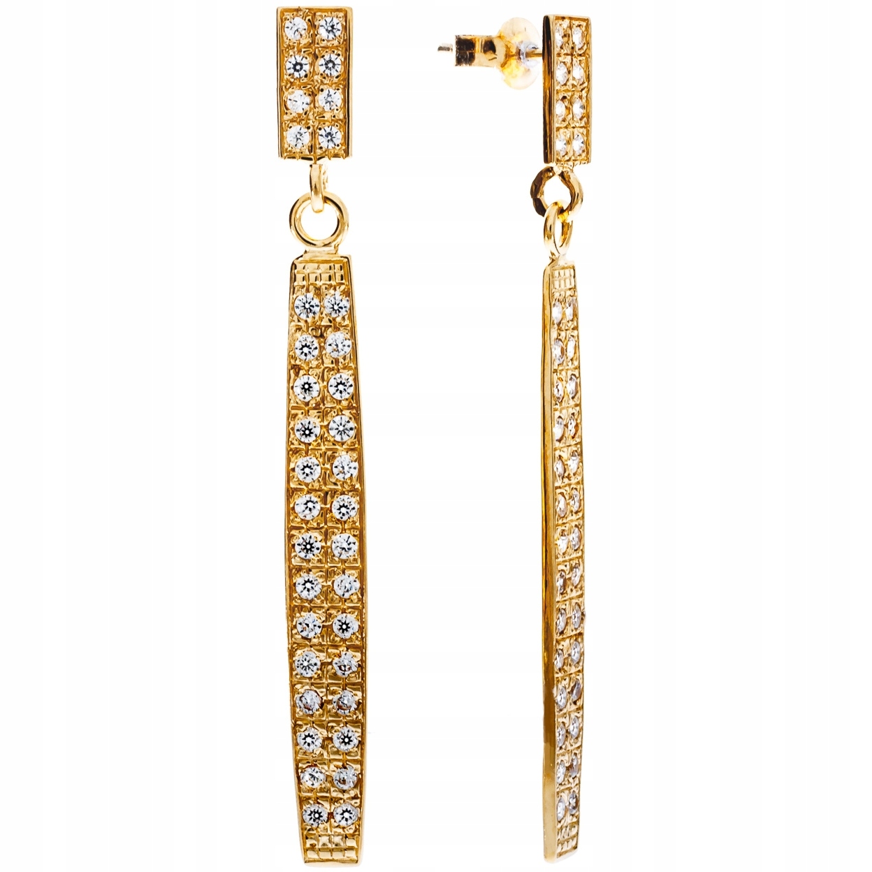 Zlaté Náušnice Pohyblivé Velmi Dlouhé Ze Zlata 585