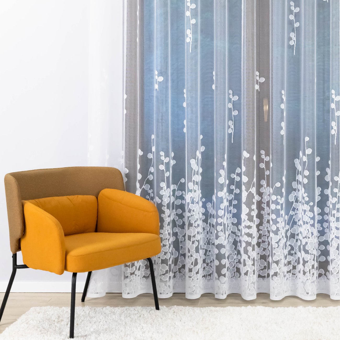 Bílá Záclona, Připravená K Zavěšení, Páska 550x200