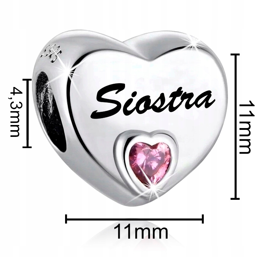 

Zawieszka Charms Srebrny Do Pandora 925 Siostra